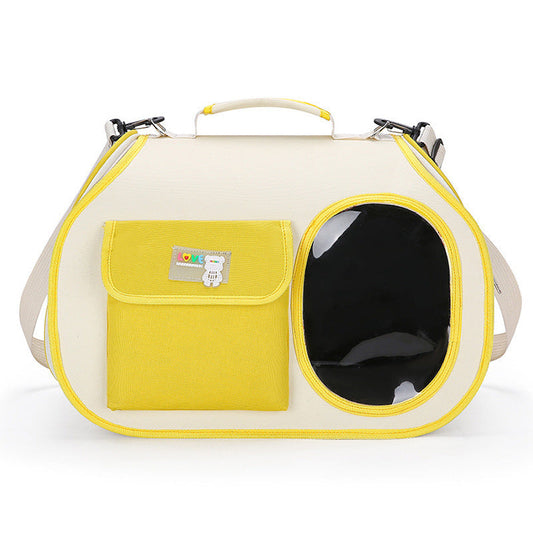 Yellow Pet Carrier Backpack – Breathable, Airline Approved, for Small Cats & Dogs