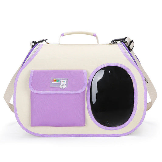 Purple Pet Carrier Backpack – Breathable, Airline Approved, for Small Cats & Dogs