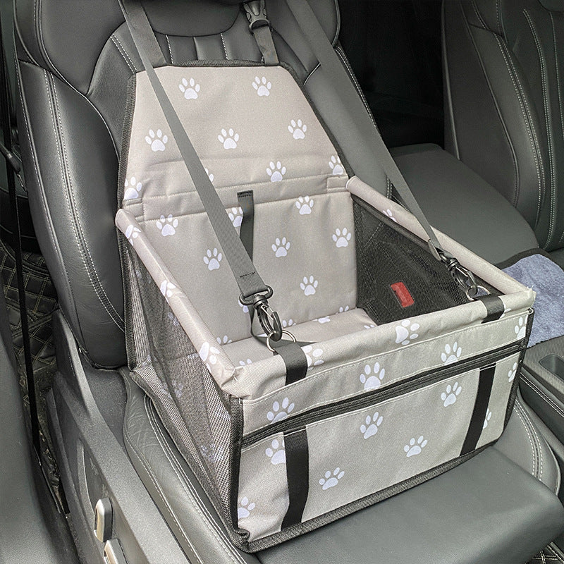 NNEDSZ Gray footprints Portable Pet Car Seat for Dogs and Cats - Adjustable Car Seat Cover, Pet Travel Car Carrier with Safety Belt