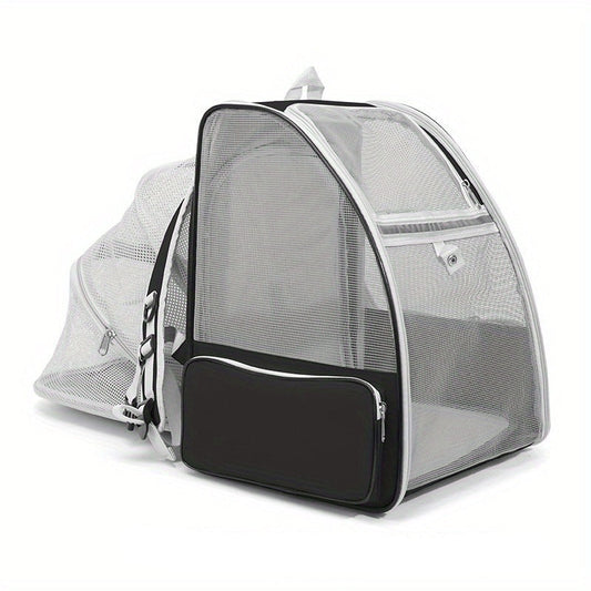 Expandable Cat Backpack Carrier with 3-Sided Mesh